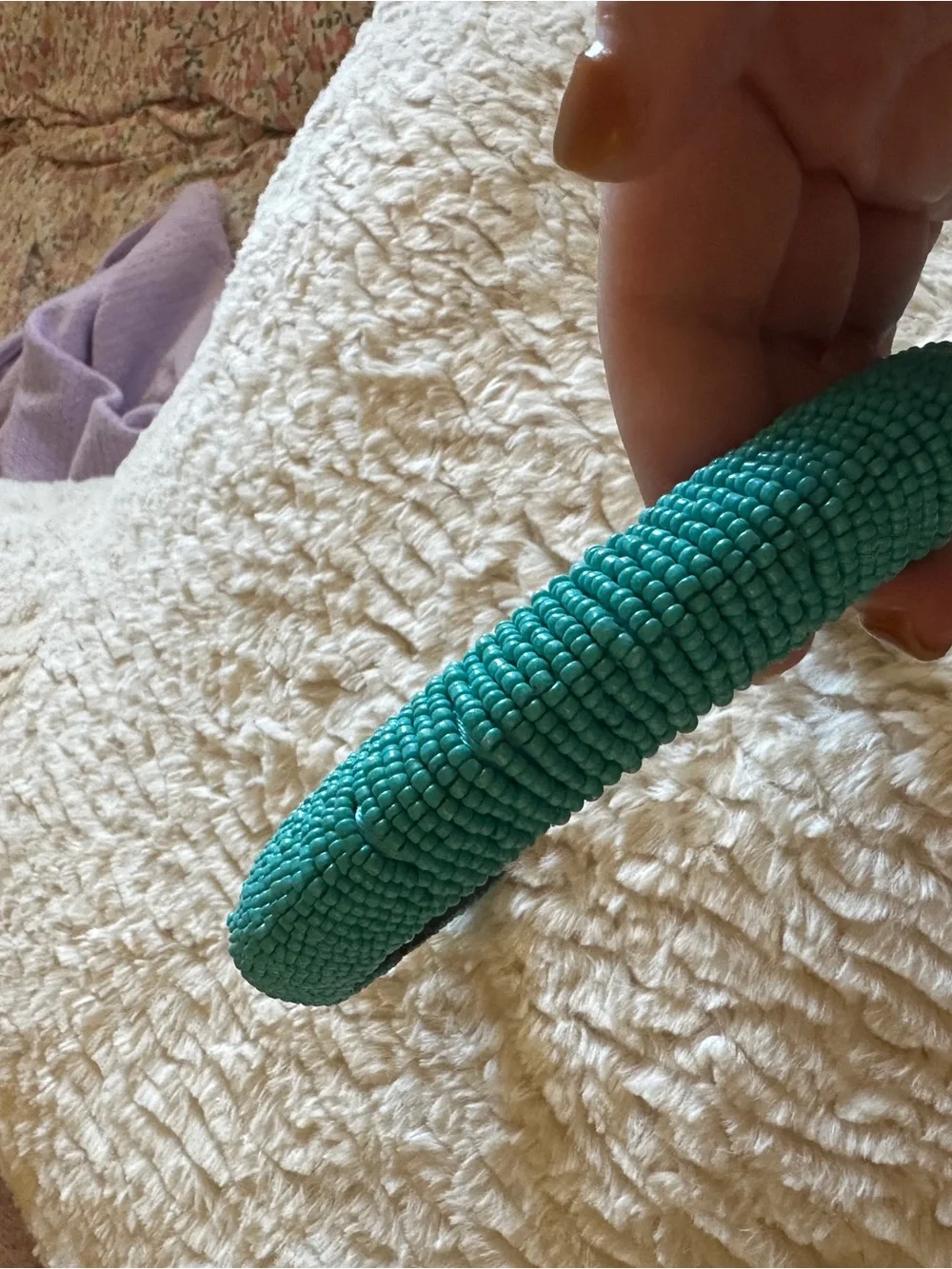 Anthropologie Teal Beaded Padded Headband